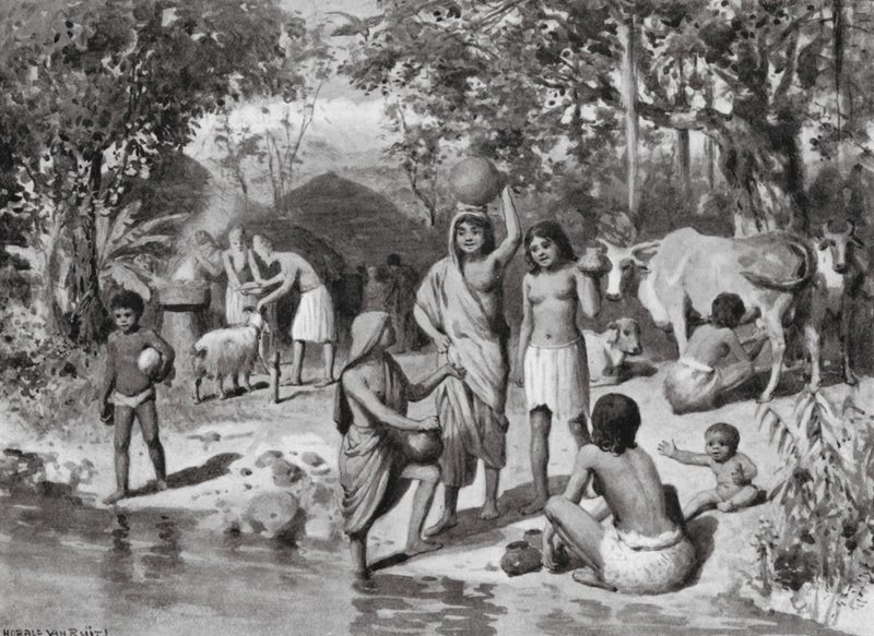 Arier siedeln sich in Indien an, Opfer im Freien von Horace van Ruith