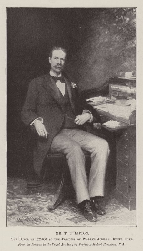 Mr T J Lipton, der Spender von £25.000 für den Jubiläums-Dinner-Fonds der Prinzessin von Wales von Hubert von Herkomer