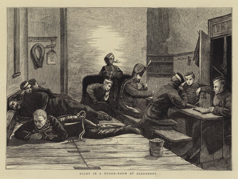 Nacht in einem Wachraum in Aldershot von Hubert von Herkomer