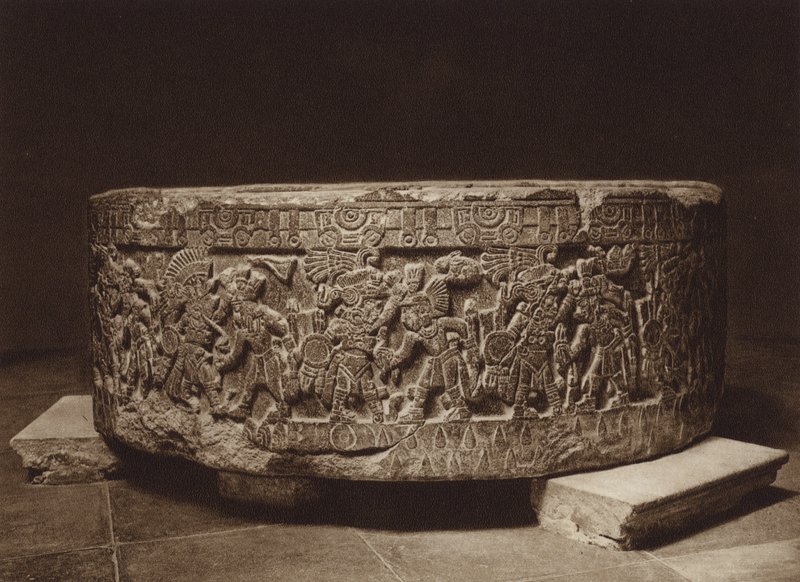 Mexiko: Opferaltar des Königs Tizoc, Nationalmuseum von Hugo Brehme