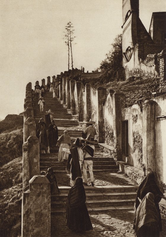 Mexiko: Guadalupe Hidalgo, Aufstieg zum Hügel von Tepeyacac von Hugo Brehme