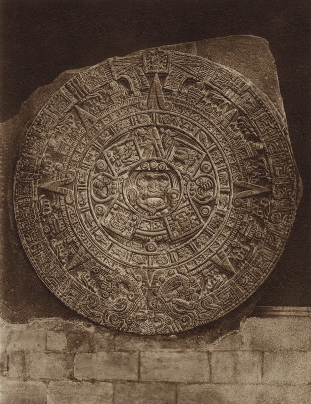 Mexiko: Aztekenkalenderstein oder "Sonnenstein," Nationalmuseum von Hugo Brehme