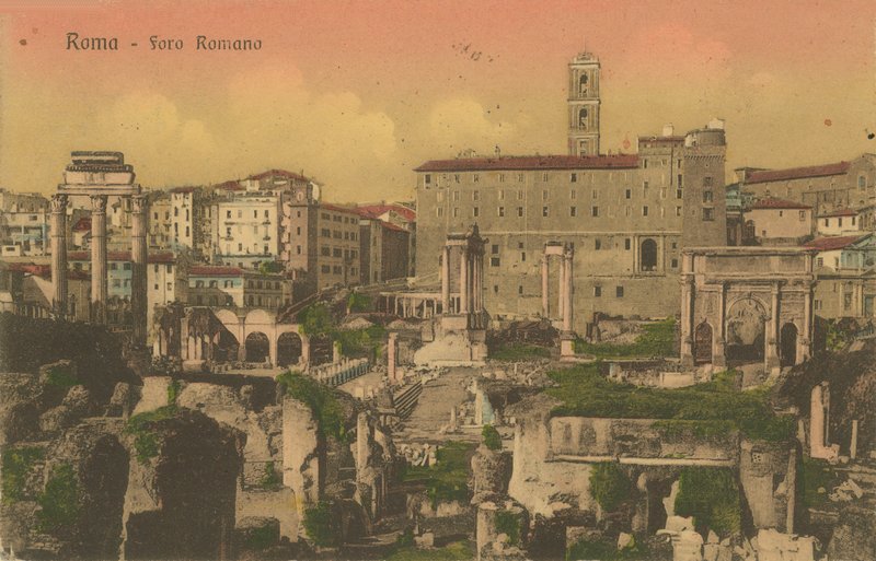 Forum Romanum, Rom. Postkarte von 1913. von Italian Photographer
