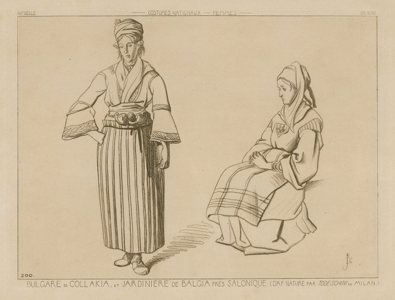 Bulgarische Collakia und Pflanzer von Balga bei Saloniki von Italian School