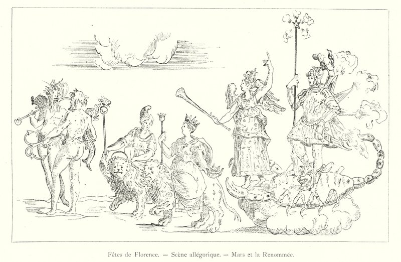 Feste von Florenz, allegorische Szene, Mars und der Ruhm von Italian School