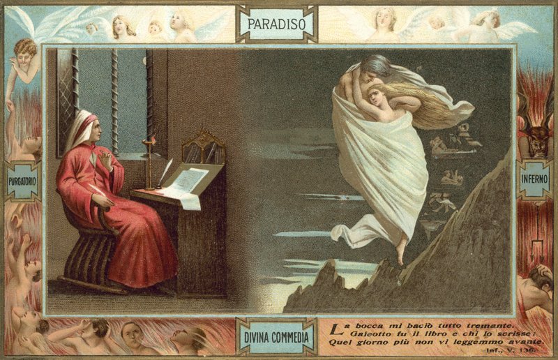 Illustration zu Dantes Die Göttliche Komödie von Italian School