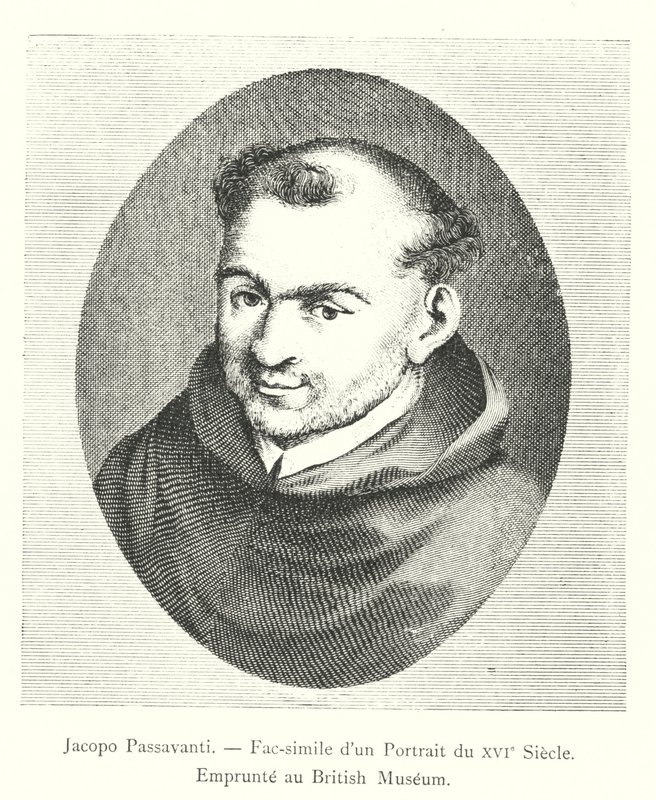 Jacopo Passavanti, Faksimile eines Porträts aus dem 16. Jahrhundert, entnommen aus dem British Museum von Italian School