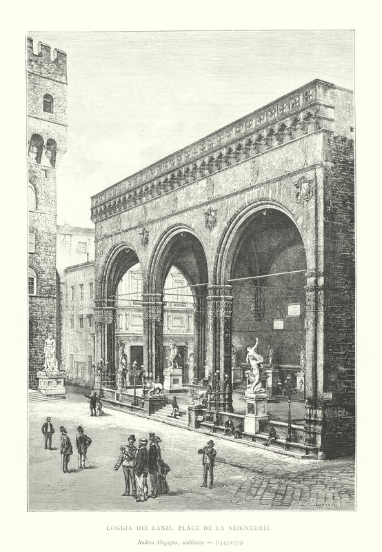 Loggia dei Lanzi, Platz der Signoria, Andrea Orgagna, Architekt von Italian School