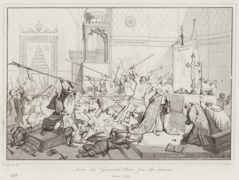 Tod des Generals Pietro Zeno in Smyrna von Italian School
