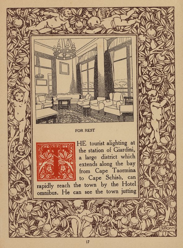 Seite aus Broschüre für San Domenico Palace Hotel, Taormina von Italian School
