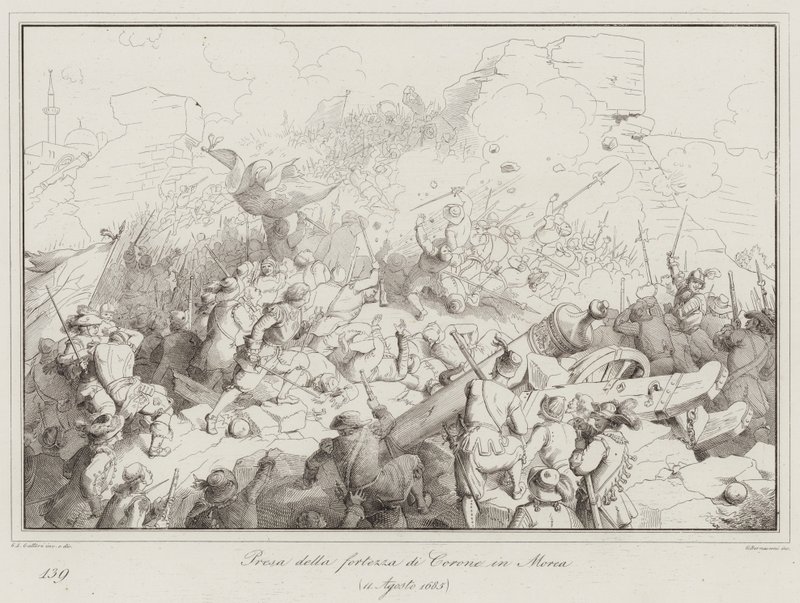 Eroberung der Festung Korone in Morea von Italian School