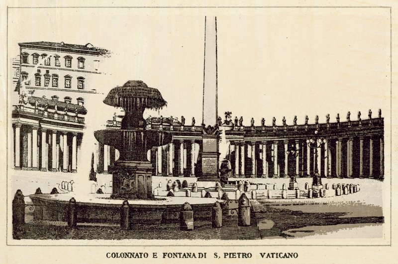 Rom: Kolonnade und Brunnen von St. Peter im Vatikan von Italian School