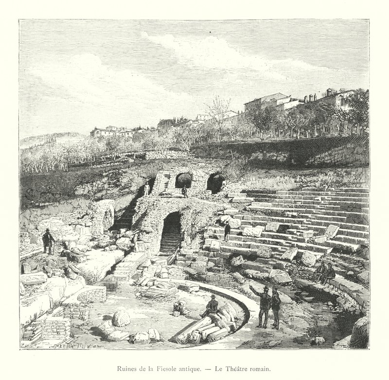 Ruinen des antiken Fiesole, das römische Theater von Italian School