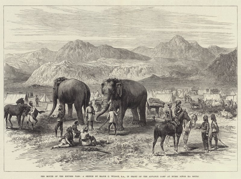 Der Mund des Khyber-Passes, vor dem Vorpostenlager bei Hurri Singh Ka Bourj von J.C. Wilson