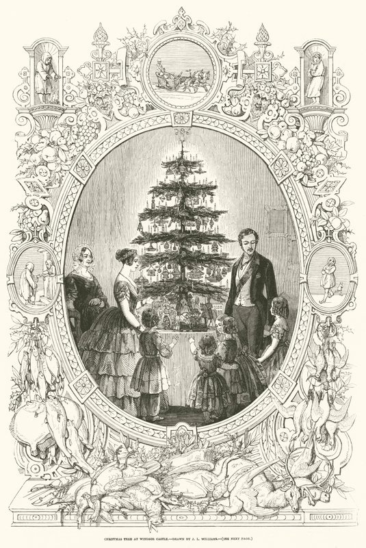Weihnachtsbaum im Windsor Castle (Gravur) von J.L. (after) Williams