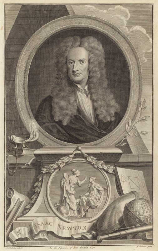 Sir Isaac Newton, englischer Physiker, Mathematiker und Astronom von Jacobus Houbraken