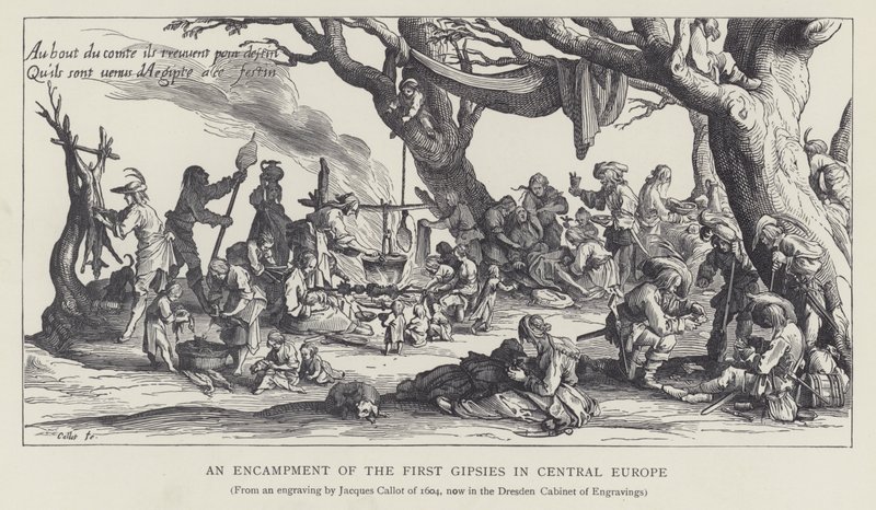 Ein Lager der ersten Zigeuner in Mitteleuropa von Jacques (after) Callot