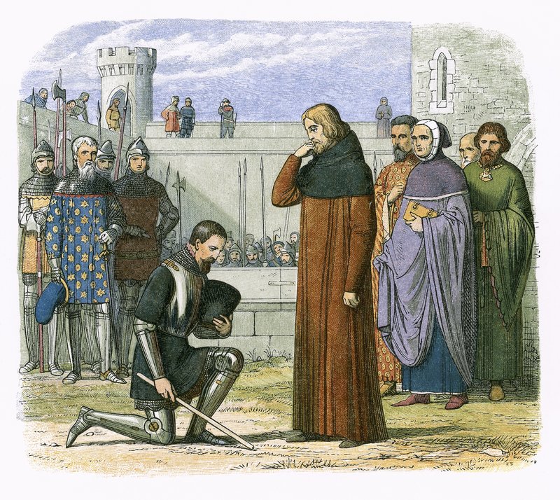 Treffen von Richard II. und Henry Bollinbroke, bei dem Henry den Thron fordert von James William Edmund Doyle
