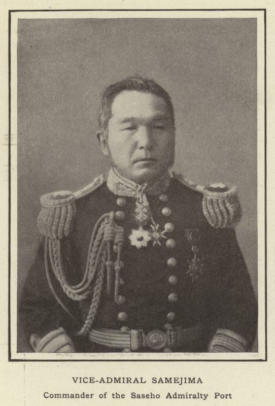 Vizeadmiral Samejima, Kommandant des Saseho-Admiralitätshafens von Japanese Photographer
