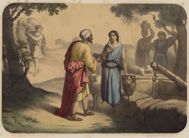 Eliezer und Rebekka von Jean Baptiste Auguste Leloir