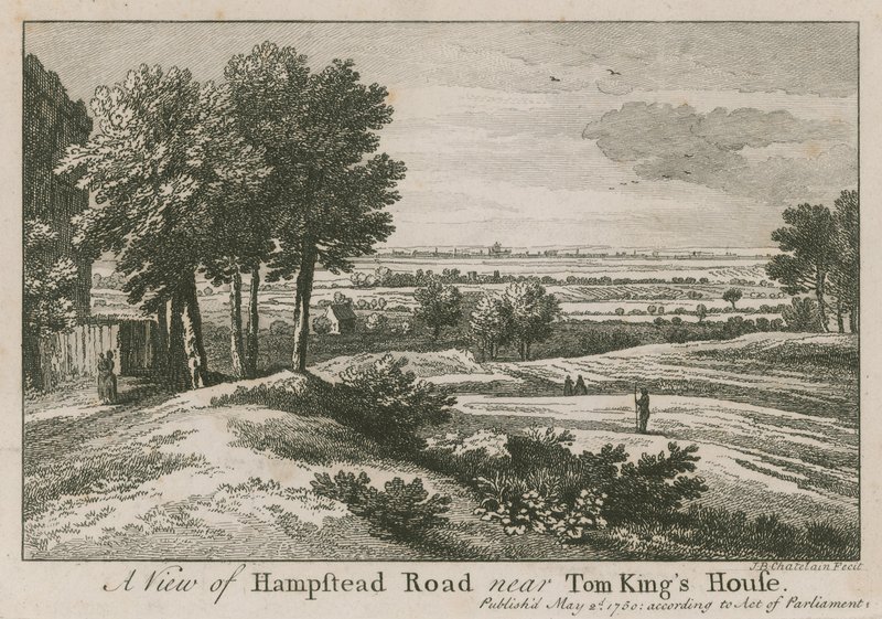 Ein Blick auf die Hampstead Road in der Nähe von Tom King