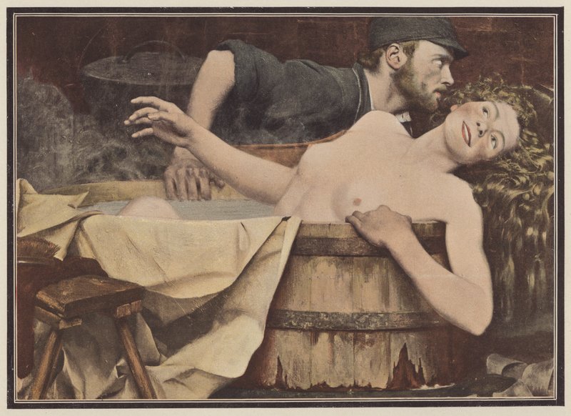Nach dem Waschen, Frau in der Badewanne von Jean Eugene Buland