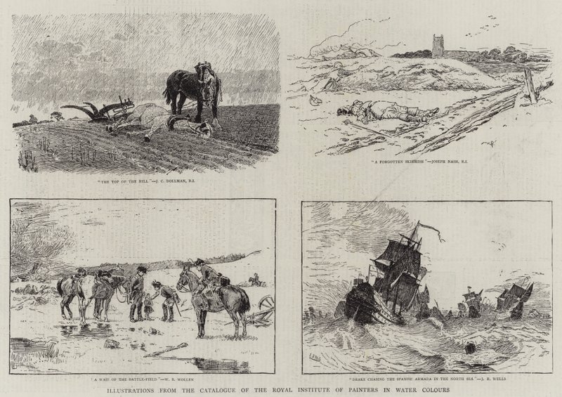 Illustrationen aus dem Katalog des Royal Institute of Painters in Water Colours von John Charles Dollman