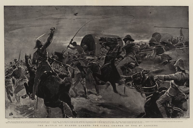 Die Schlacht von Elands Laagte, der letzte Angriff der 5. Lanzenreiter von John Charlton