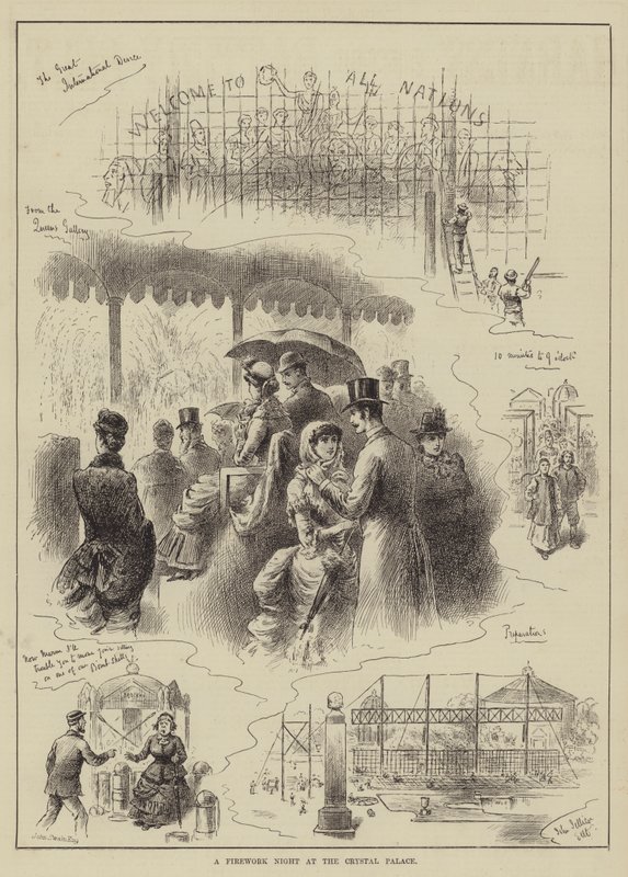 Eine Feuerwerksnacht im Crystal Palace von John Jellicoe