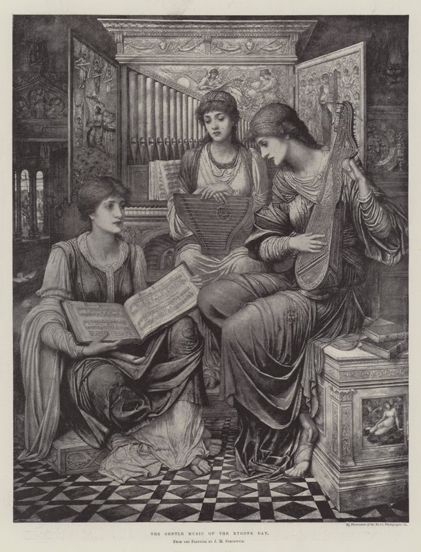 Die sanfte Musik des vergangenen Tages von John Melhuish Strudwick
