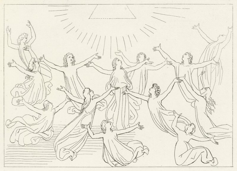 Die neunte Sphäre, Paradies, Gesang 27 (Stich) von John (after) Flaxman