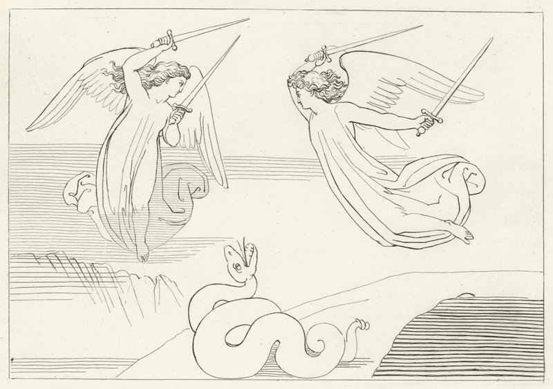 Das Tal, Fegefeuer, Gesang 8 von John (after) Flaxman