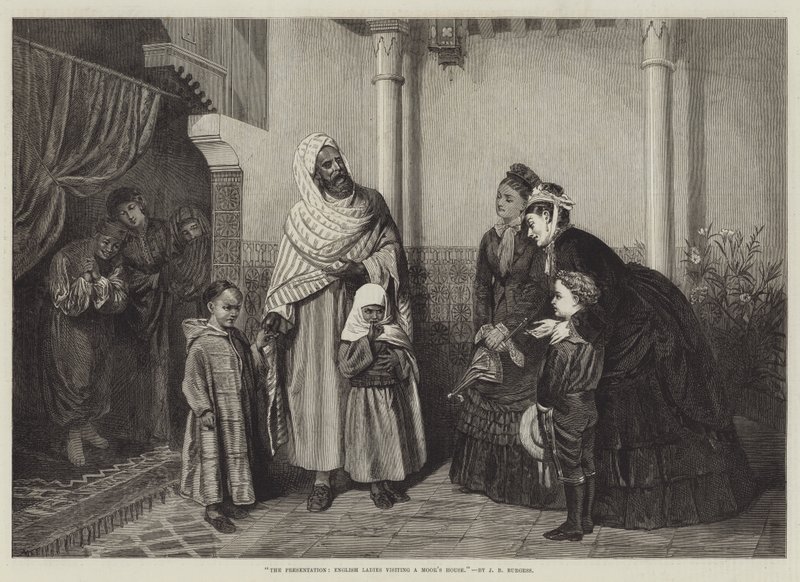 Die Präsentation, englische Damen besuchen das Haus eines Mauren von John Bagnold Burgess