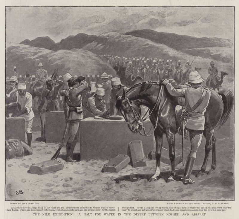 Die Nil-Expedition, eine Pause für Wasser in der Wüste zwischen Kosheh und Absarat von John Charlton