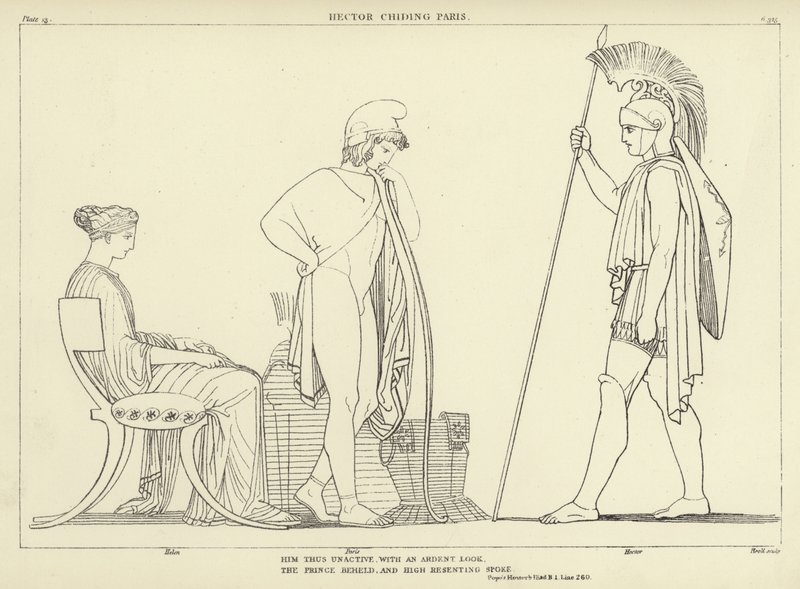 Hector tadelt Paris von John Flaxman