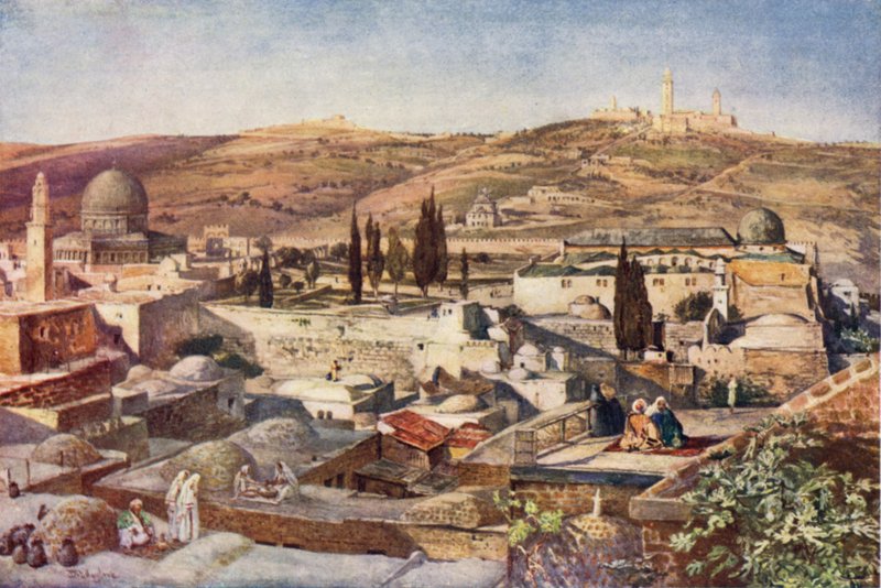 Der Tempelbereich und der Ölberg, vom Berg Zion von John Fulleylove