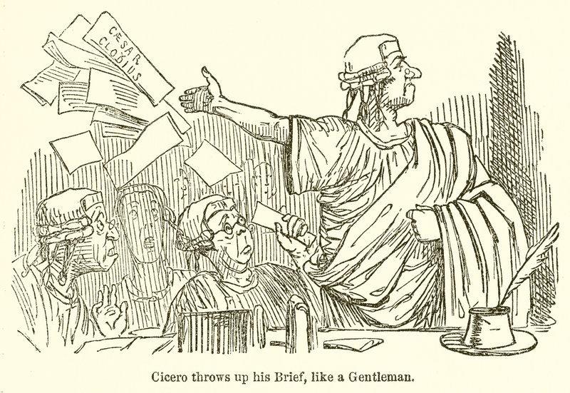 Cicero wirft seinen Fall wie ein Gentleman auf von John Leech