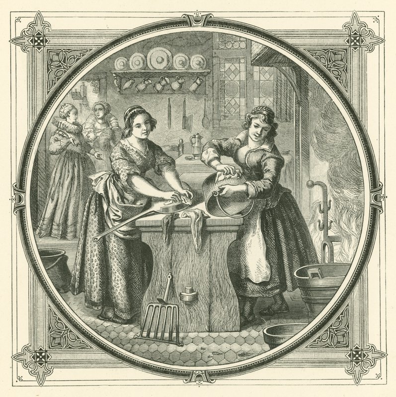 Wenn schlampige Diener ordentlich werden, polieren sie die Böden der Töpfe von John Leighton