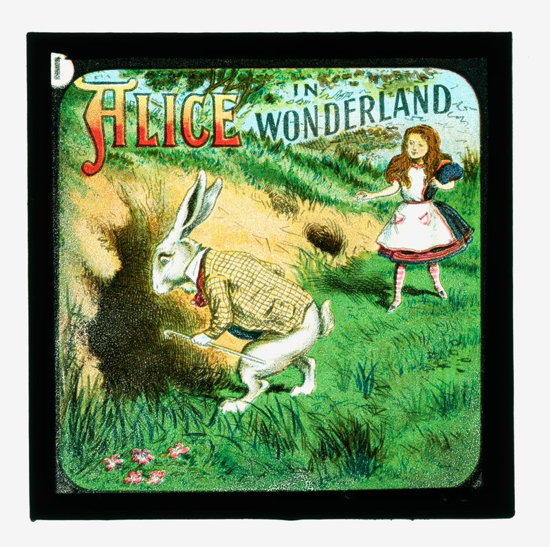 Alice im Wunderland, kolorierte Laternenbilder von John Tenniel