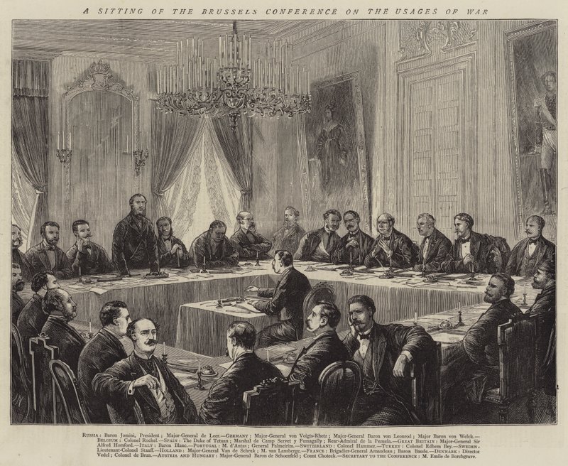 Eine Sitzung der Brüsseler Konferenz über die Gebräuche des Krieges von Joseph Nash