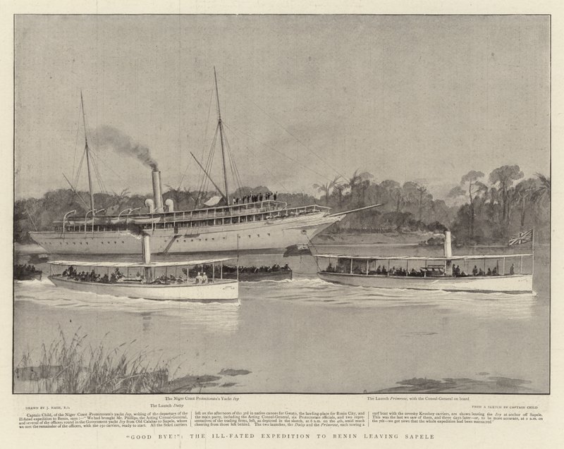 Lebewohl!, die unglückselige Expedition nach Benin verlässt Sapele von Joseph Nash
