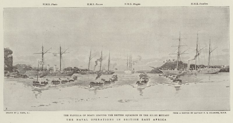 Die Marineoperationen in Britisch-Ostafrika von Joseph Nash
