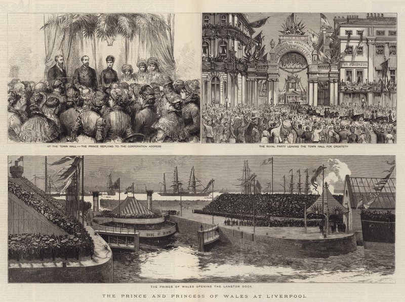 Der Prinz und die Prinzessin von Wales in Liverpool von Joseph Nash