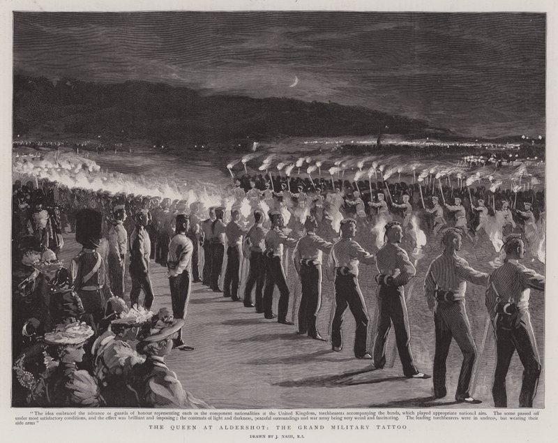 Die Königin in Aldershot, das große Militär-Tattoo von Joseph Nash