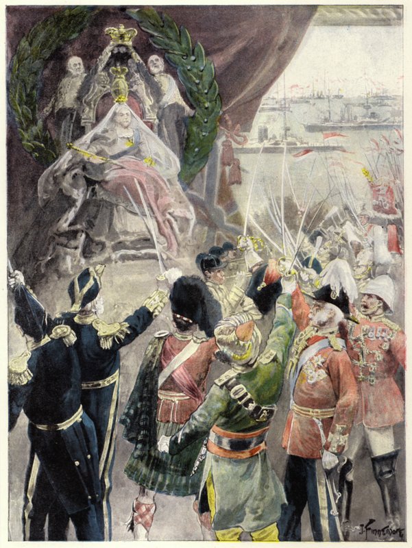 Charakter von Königin Victoria: Vorherrschaft (Farblithografie) von Joseph (after) Finnemore