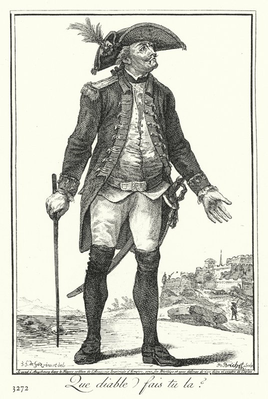 Was zum Teufel machst du da? (Stich) von Joseph Franz von (after) Goez