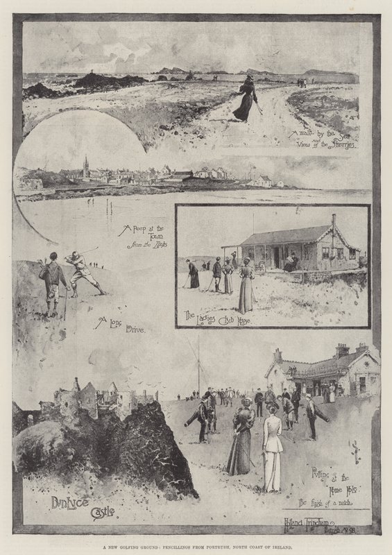 Ein neuer Golfplatz, Skizzen aus Portrush, Nordküste Irlands von Joseph Holland Tringham