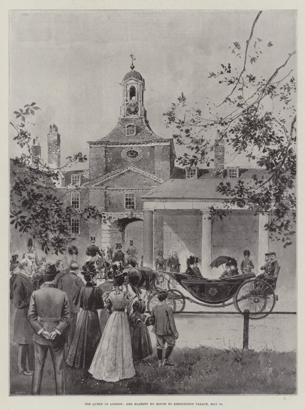 Die Königin in London, Ihre Majestät auf dem Weg zum Kensington Palace, 15. Mai von Joseph Holland Tringham