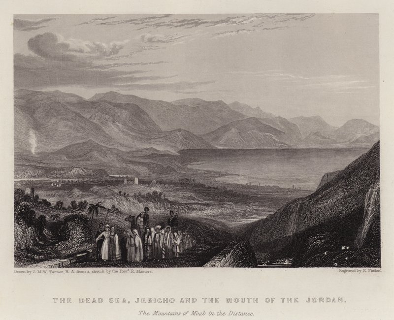 Das Tote Meer, Jericho und die Mündung des Jordan, die Berge von Moab in der Ferne von Joseph Mallord William (after) Turner