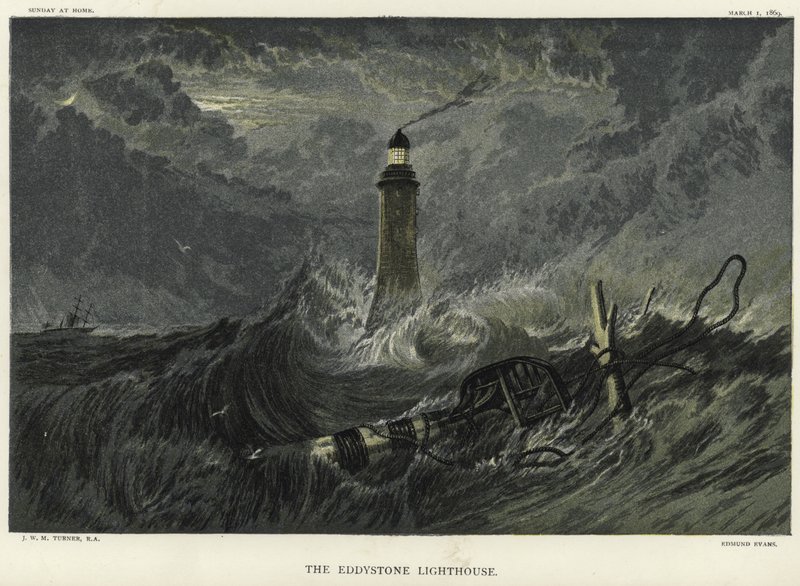 Der Eddystone-Leuchtturm auf den Eddystone-Felsen von Joseph Mallord William Turner